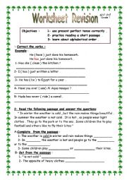 English Worksheet: present perfect