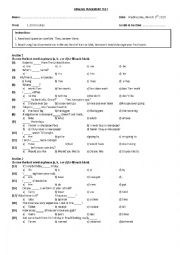 English Worksheet: Placement Test