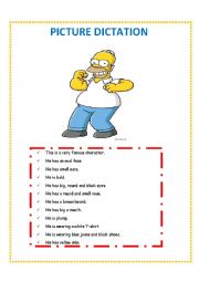 English Worksheet: Picture Dictation physical description