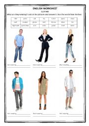 English Worksheet: Clothes