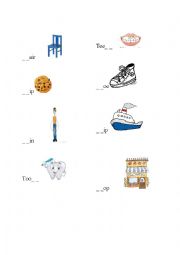 English Worksheet: Choose between sh / ch / th + rehearse the vowels in these words 