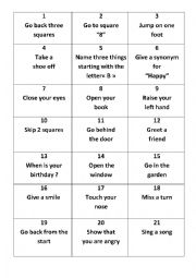 English Worksheet: Snakes and ladders