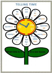 English Worksheet: Daisy Clock