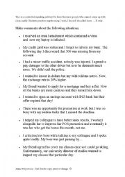 English Worksheet: regrets