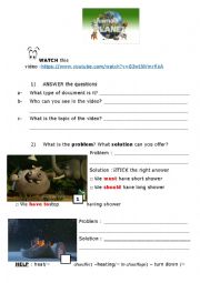 English Worksheet: The animals save the planet