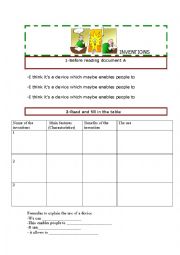 English Worksheet: Inventions speaking activity
