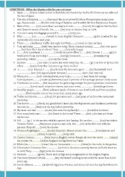 VERB TENSE EXERCISES & answer key