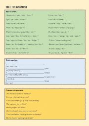 English Worksheet: Yes/No Questions