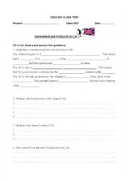 English Worksheet: The United Kingdom