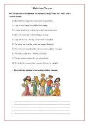 English Worksheet: relative clause