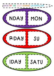 English Worksheet: days domino caterpillar