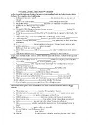 English Worksheet: vocabulary practce for hgh school