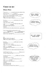 English Worksheet: Count on me_Song_Bruno Mars