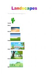 English Worksheet: landscapes