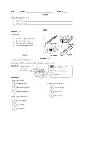 English Worksheet: colors and number  