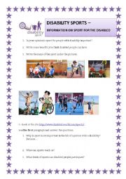 Disability Sports - Information on sport for the disabled