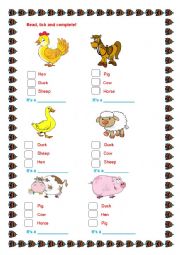 English Worksheet: FARM ANIMALS