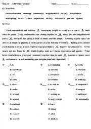 English Worksheet: cloze about the green space