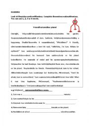 English Worksheet: Reading