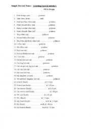 English Worksheet: Avoiding typical mistakes in the simple present tense