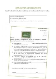 English Worksheet: Modal Passives - Formal Admission Letter