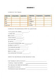 English Worksheet: Comparatives and Superlatives