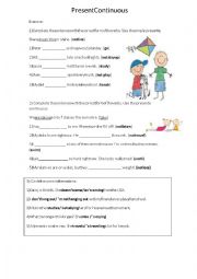 English Worksheet: Present Continuous