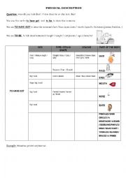 English Worksheet: physical description