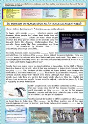 Gr - Opinion Essay + Modals  + KEY - Is tourism in places such as Antarctica acceptable?