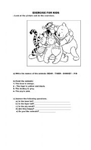 English Worksheet: EXERCISE FOR KIDS