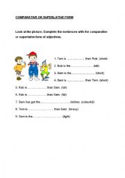 English Worksheet: Comperative and superlative forms of adjectives