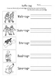 English Worksheet: Suffix -ing Year 1  #2