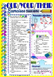 English Worksheet: Possessives - Our / Your / Their