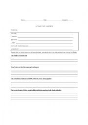 English Worksheet: Teaching Tolerance: A Time for Justice