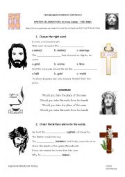 English Worksheet: Easter Listening: THIS MAN by Jeremy Camp.