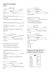 English Worksheet: Adele Set Fire to the Rain