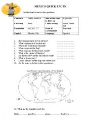 English Worksheet: Mexico Quick Facts