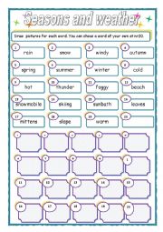 English Worksheet: Weather and seasons