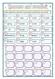 English Worksheet: Weather and seasons