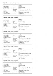 English Worksheet: Triple Hit game - some/any/compounds