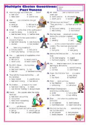 Multiple choice questions: Past Tenses with KEY