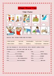 English Worksheet: simple present tense