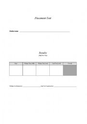English Worksheet: A placemte test fro all levels