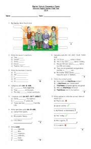 English Worksheet: Final Test Preparatory Teens