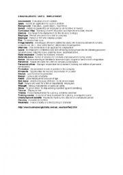 English Worksheet: Vocabulary: Employment