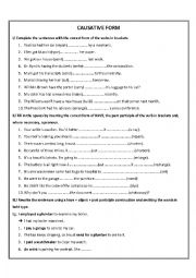 English Worksheet: Causative Form