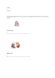 English Worksheet: should/ shouoldnt
