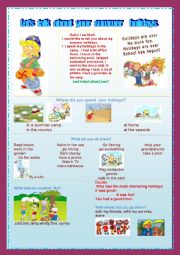 English Worksheet: Lets talk about summer holiday