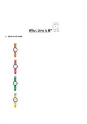 English Worksheet: What time is it?