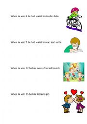 English Worksheet: Introduction of the past perfect 